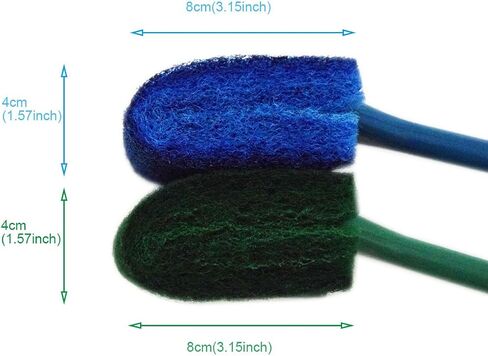Aquarium Double Sided Sponge Cleaning Brush Cleaner Scrubber 2 Packs One Set Blue and Green Brushs in Saudi Arabia