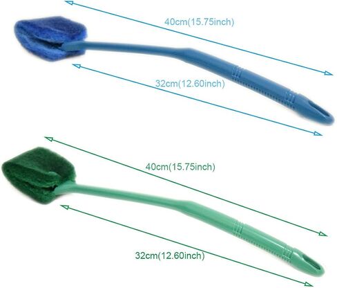 Aquarium Double Sided Sponge Cleaning Brush Cleaner Scrubber 2 Packs One Set Blue and Green Brushs in Saudi Arabia