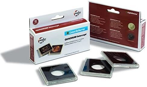 (6) كبسولات حامل العملات المعدنية المربعة مقاس 41 مم 2 × 2 بوصة منارة منارة مع تقنية الاعتراض للحماية من التشويه للنسر الفضي الأمريكي بوزن 1 أونصة in Kuwait