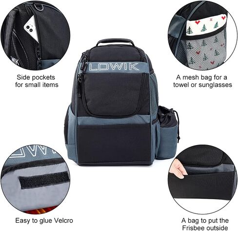 Disc Golf Bag, Multiple Storage Pockets Shuttle Disc Golf Bags Backpack, Lightweight Durable Easy to Carry Disc Golf Backpack with 20+ Disc Capacity for Beginner, Hobbyist, Adults in Saudi Arabia