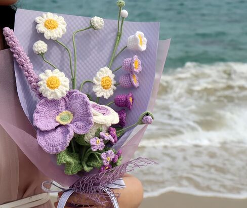 Christmas Birthday Gifts for Women Men Crochet Sunflower Stocking Stuffers Basket Cute Office Desk Decor Son Mom Dad Daughter Nurse Teacher Boss Coworkers Emotional Inspirational Support in Kuwait