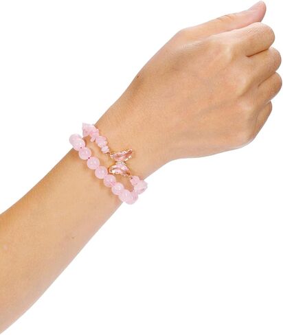Top Plaza Amethyst Bracelet Healing Crystal Stone Bracelet for Women Girls 8mm Crystal Beads Butterfly Charms Stretch Bracelet Handmade Energy Gemstone Bracelet Jewelry in Saudi Arabia