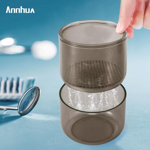 Annhua Dental Bur Holder Cleaner with Strainer, Round Soak Box for Burs Cleaning, Soaking - White in Saudi Arabia