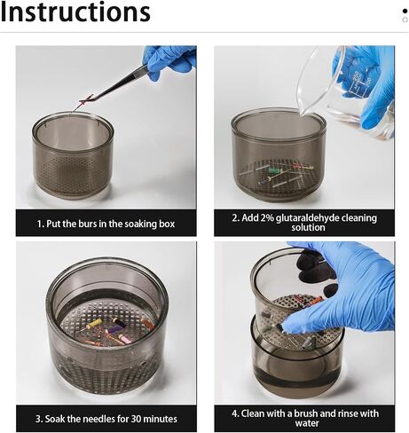 Annhua Dental Bur Holder Cleaner with Strainer, Round Soak Box for Burs Cleaning, Soaking - White in Saudi Arabia