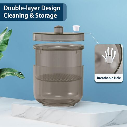 Annhua Dental Bur Holder Cleaner with Strainer, Round Soak Box for Burs Cleaning, Soaking - White in Saudi Arabia