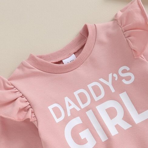 Fall Baby Girl Clothes Ruffle Sleeve Sweatshirt Top Solid Casual Pants 2Pcs Toddler Girl Sweatsuit Winter Clothing in Saudi Arabia