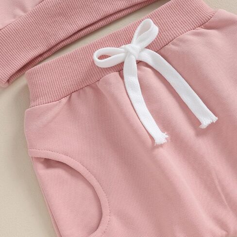 Fall Baby Girl Clothes Ruffle Sleeve Sweatshirt Top Solid Casual Pants 2Pcs Toddler Girl Sweatsuit Winter Clothing in Saudi Arabia