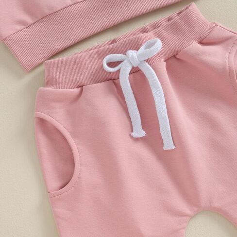 Fall Baby Girl Clothes Ruffle Sleeve Sweatshirt Top Solid Casual Pants 2Pcs Toddler Girl Sweatsuit Winter Clothing in Saudi Arabia