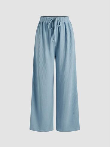 CIDER V-neck Short Sleeve Crop Tee & Knotted Wide Leg Pants Set in Saudi Arabia