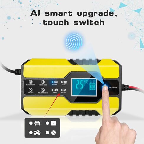 TONSIM شاحن بطارية السيارة Genius 10 أمبير شواحن بطاريات السيارات 24 فولت و 12 فولت شاحن بطارية دراجة نارية البحرية شاحن بطارية قارب تعويض درجة الحرارة - أحمر in Kuwait