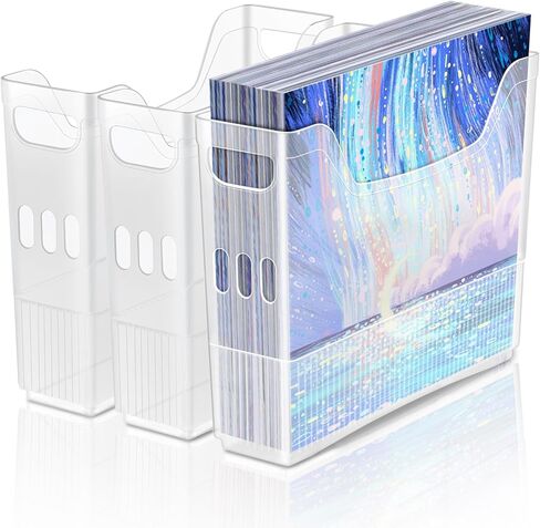 3 Pack 12x12 Paper Storage Organizer with Wheels, Plastic Scrapbook Paper Storage, Portable Scrapbook Storage Bin for Scrapbook Papers, Documents, Vinyl Sheets,Cardstocks in Kuwait