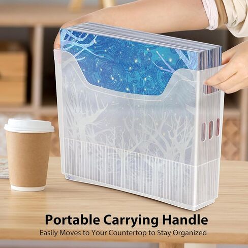 3 Pack 12x12 Paper Storage Organizer with Wheels, Plastic Scrapbook Paper Storage, Portable Scrapbook Storage Bin for Scrapbook Papers, Documents, Vinyl Sheets,Cardstocks in Kuwait