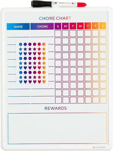 U Brands Contempo Magnetic Dry Erase Chore Chart, 11 x 14 Inches, White Frame (3603U00-04) in Saudi Arabia