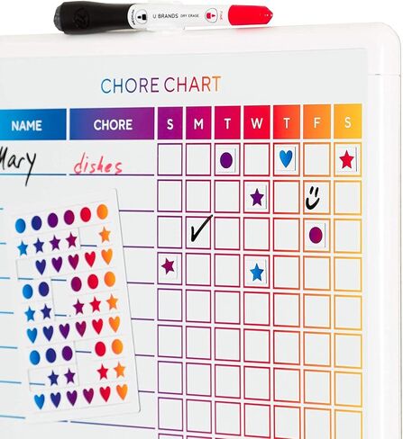 U Brands Contempo Magnetic Dry Erase Chore Chart, 11 x 14 Inches, White Frame (3603U00-04) in Saudi Arabia