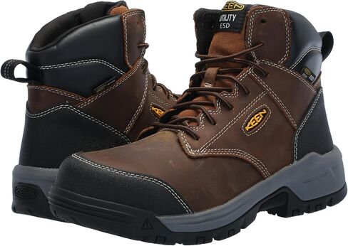حذاء KEEN Utility الرجالي Evanston مقاس 6 بوصات مصنوع من جلد ESD ومقدمة مركبة ومتينة للعمل in Kuwait