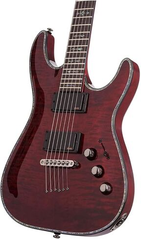 مجموعة جيتار كهربائي Schecter Hellraiser C-1 مكون من 6 أوتار (اليد اليمنى، كرز أسود) مع حقيبة حمل ذات هيكل صلب (قطعتان) in Kuwait