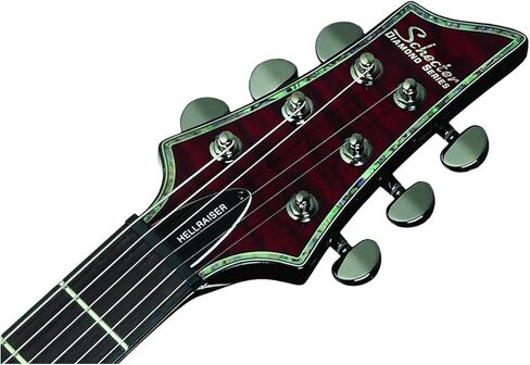 مجموعة جيتار كهربائي Schecter Hellraiser C-1 مكون من 6 أوتار (اليد اليمنى، كرز أسود) مع حقيبة حمل ذات هيكل صلب (قطعتان) in Kuwait