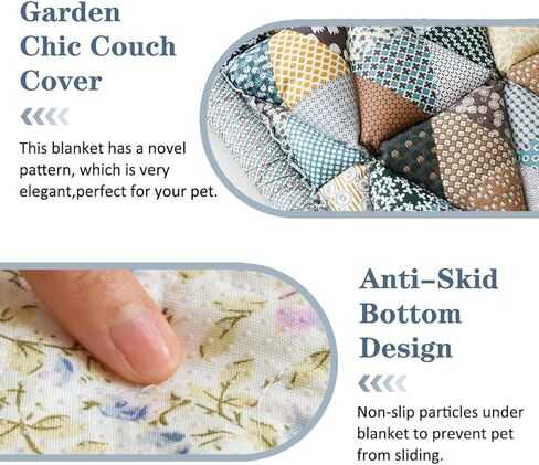 غطاء أريكة واقٍ من القطن من Garden Chic، غطاء أريكة غامض منقوش مربع للحيوانات الأليفة، غطاء أريكة سرير قابل للغسل في الغسالة وغير قابل للانزلاق، غطاء أريكة لمعظم القطط والكلاب والحيوانات الأليفة (رمادي، 27.6 × 59.1 بوصة) in Saudi Arabia