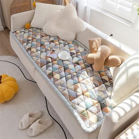 غطاء أريكة واقٍ من القطن من Garden Chic، غطاء أريكة غامض منقوش مربع للحيوانات الأليفة، غطاء أريكة سرير قابل للغسل في الغسالة وغير قابل للانزلاق، غطاء أريكة لمعظم القطط والكلاب والحيوانات الأليفة (رمادي، 27.6 × 59.1 بوصة) in Saudi Arabia
