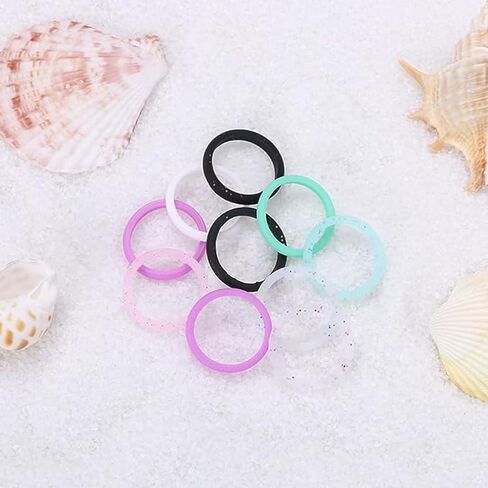 Silicone Wedding Rings for Women, 10pcs Thin Stackable Rubber Ring Set 3mm Width Simple Stepped Silicone Ring Bands for Couples Size 5-10 in Saudi Arabia