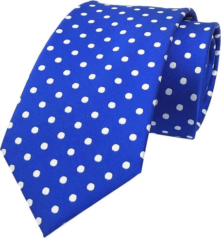 Elfeves Men's Classic Polka Dot Blue Green Jacquard Woven Silk Tie Formal Necktie in Saudi Arabia
