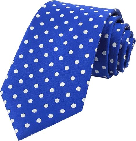 Elfeves Men's Classic Polka Dot Blue Green Jacquard Woven Silk Tie Formal Necktie in Saudi Arabia