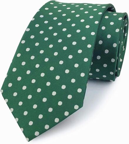 Elfeves Men's Classic Polka Dot Blue Green Jacquard Woven Silk Tie Formal Necktie in Saudi Arabia