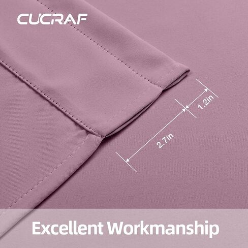 ستائر تعتيم سوداء من CUCRAF بطول 84 بوصة مكونة من لوحتين، ستائر تعتيم لغرفة النوم وغرفة المعيشة، ستارة نافذة عازلة للضوء تحجب الضوء (عرض 52 × طول 84 بوصة) in Kuwait