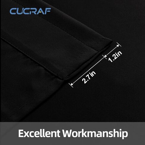 ستائر تعتيم سوداء من CUCRAF بطول 84 بوصة مكونة من لوحتين، ستائر تعتيم لغرفة النوم وغرفة المعيشة، ستارة نافذة عازلة للضوء تحجب الضوء (عرض 52 × طول 84 بوصة) in Saudi Arabia