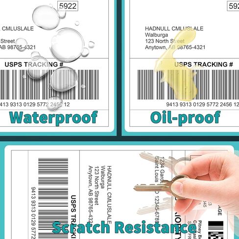 4 Rolls 4" x 6" Direct Thermal Shipping Labels, 450 Labels/Roll, Thermal Labels Compatible with Rollo &Zebra Printer, Perforated,1" Core, Commercial Grade in Kuwait