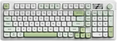 L98 لوحة مفاتيح غشائية اتصال ثلاثي الوضع لوحة مفاتيح RGB لـ MAC/Win، مقبض دوار + حشية شاشة مثبتة على أغطية مفاتيح Sa، 98 مفتاح لوحة مفاتيح ألعاب قابلة للبرمجة (أخضر ثلجي) in Kuwait