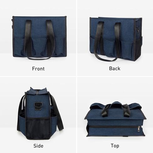 VOLGANIK ROCK Tote Bag with Compartments, Large Multi Pockets Tote Bag for Women & Men Work Tote Bags with Zipper in Saudi Arabia