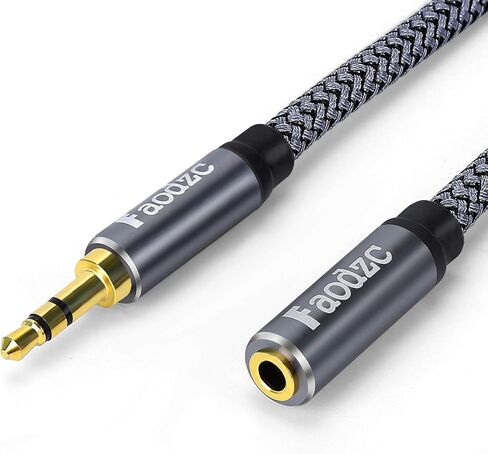 كابل تمديد سماعة الرأس بطول 150 قدم 3.5 مم، مضفر 3.5 مم ذكر إلى أنثى سلك تمديد AUX صوت ستيريو مزدوج الحماية 1/8 كابل متوافق مع سماعات الرأس، Echo Dog، iPhone، الهواتف الذكية 50 متر in Kuwait