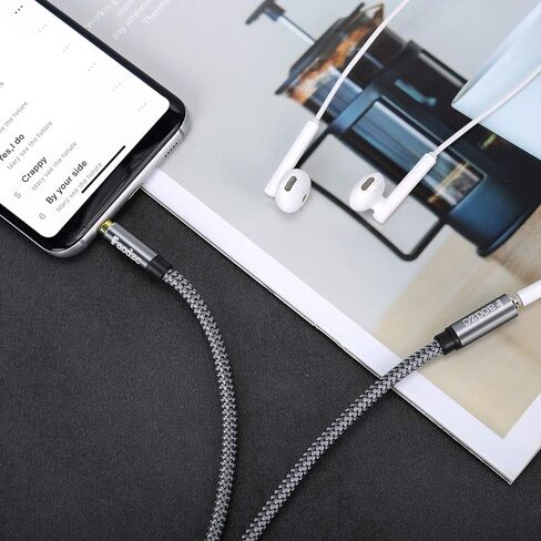 كابل تمديد سماعة الرأس بطول 150 قدم 3.5 مم، مضفر 3.5 مم ذكر إلى أنثى سلك تمديد AUX صوت ستيريو مزدوج الحماية 1/8 كابل متوافق مع سماعات الرأس، Echo Dog، iPhone، الهواتف الذكية 50 متر in Kuwait