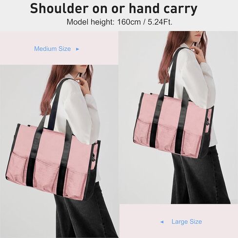 VOLGANIK ROCK Tote Bag with Compartments, Large Multi Pockets Tote Bag for Women & Men Work Tote Bags with Zipper in Saudi Arabia