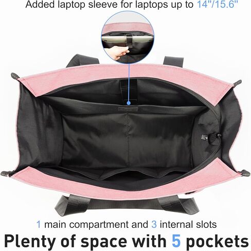VOLGANIK ROCK Tote Bag with Compartments, Large Multi Pockets Tote Bag for Women & Men Work Tote Bags with Zipper in Saudi Arabia