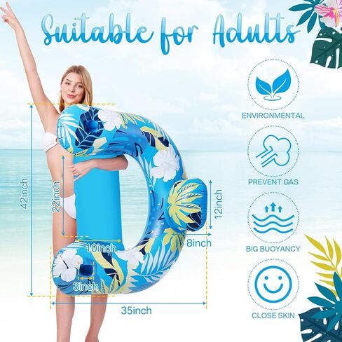 عبوتان من العوامات الكبيرة جدًا القابلة للنفخ مع كرسي يطفو على حمام السباحة مع مظلة قابلة للتعديل وحامل أكواب صالة حمام السباحة العملاقة العائمة للكبار لوازم حمام السباحة والشاطئ الصيفية in Kuwait