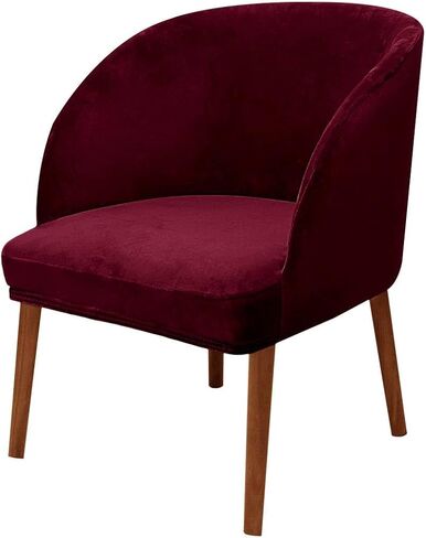Velvet Dining Room Chair Covers Jacquard Curved Back Mid Century Modern Accent Dining Chair Cover Removable Armchair Cover Protector for Home Decor Banquet (1,Beige) in Saudi Arabia