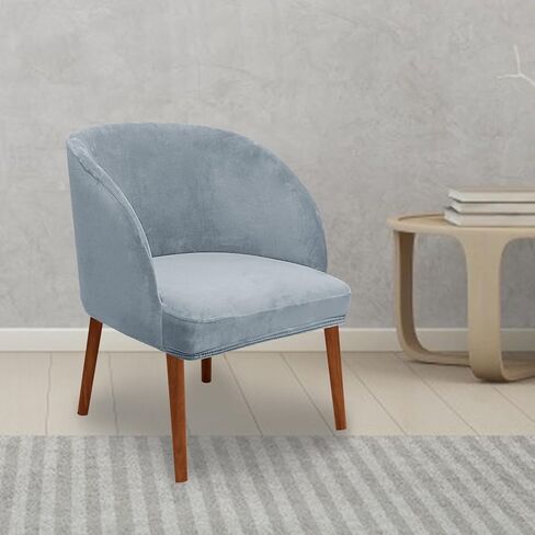 Velvet Dining Room Chair Covers Jacquard Curved Back Mid Century Modern Accent Dining Chair Cover Removable Armchair Cover Protector for Home Decor Banquet (1,Beige) in Saudi Arabia