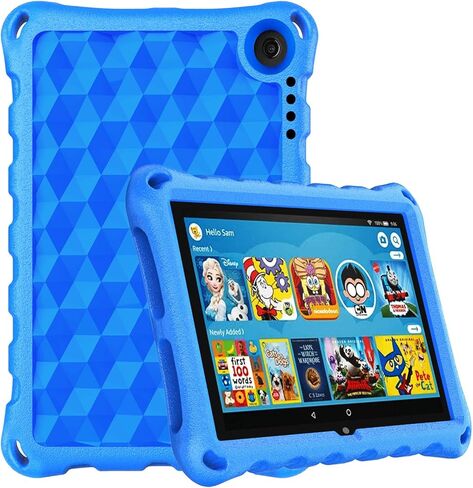 Fire HD 8 Tablet Case,Kindle Fire 8 Case,(12th/10th Generation,2022/2020 Release),DiHines Kid-Proof Case for Amazon Fire HD 8 Plus Tablet, Blue in Saudi Arabia