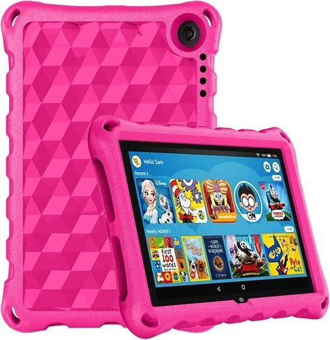 Fire HD 8 Tablet Case,Kindle Fire 8 Case,(12th/10th Generation,2022/2020 Release),DiHines Kid-Proof Case for Amazon Fire HD 8 Plus Tablet, Blue in Saudi Arabia