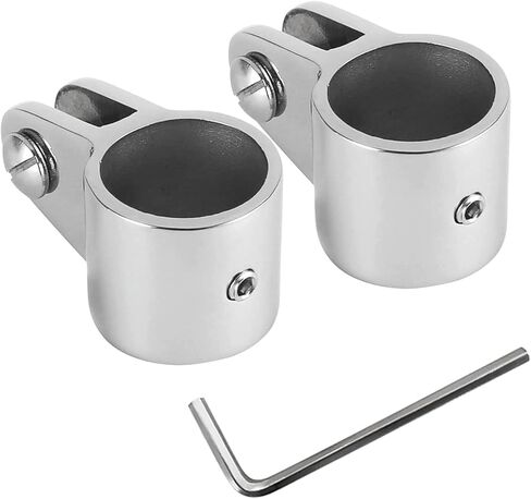 Yanyu 2 قطعة 7/8 بوصة بيميني الفك العلوي من الفولاذ المقاوم للصدأ 316 قارب الأجهزة البحرية بيميني تركيب السكك الحديدية المناسب لـ 7/8 بوصة O.D. أنبوب دائري مع مفتاح سداسي على شكل حرف L in Kuwait