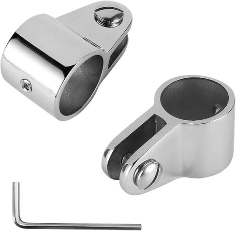 Yanyu 2 قطعة 7/8 بوصة بيميني الفك العلوي من الفولاذ المقاوم للصدأ 316 قارب الأجهزة البحرية بيميني تركيب السكك الحديدية المناسب لـ 7/8 بوصة O.D. أنبوب دائري مع مفتاح سداسي على شكل حرف L in Kuwait