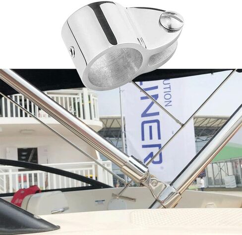 Yanyu 2 قطعة 7/8 بوصة بيميني الفك العلوي من الفولاذ المقاوم للصدأ 316 قارب الأجهزة البحرية بيميني تركيب السكك الحديدية المناسب لـ 7/8 بوصة O.D. أنبوب دائري مع مفتاح سداسي على شكل حرف L in Kuwait