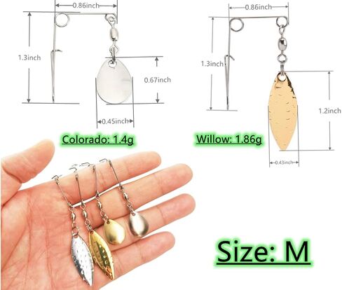 Spinner Blades Smooth Nickel Spoons Rigs Spinners Spinnerbait Fishing Lures Accessories (M (22Pcs), Silver Willow) in Kuwait