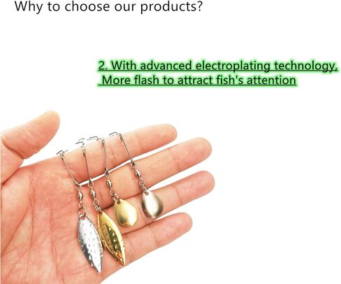 Spinner Blades Smooth Nickel Spoons Rigs Spinners Spinnerbait Fishing Lures Accessories (M (22Pcs), Silver Willow) in Kuwait