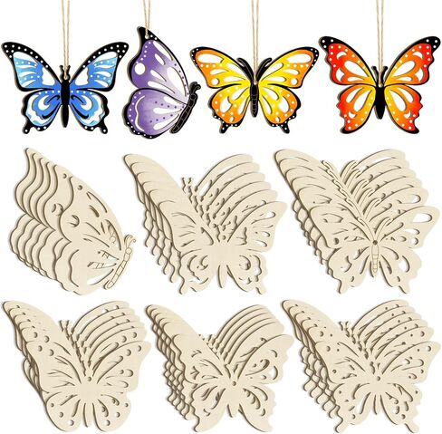 36PCS Wooden Halloween Ornaments to Paint Fall Decorations, 12 Styles DIY Blank Autumn Unfinished Wood Skull Pumpkin Ghost Bat Boo Trick or Treat Halloween Cutouts Ornament for Crafts Party Hanging in Saudi Arabia