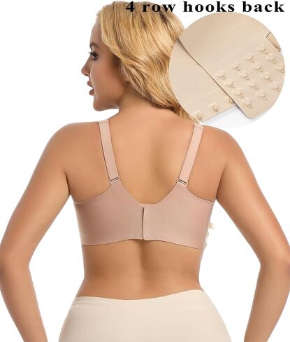 PRETTYWELL Push up Bra T-Shirt Bras for Women Wireless Plunge Bra Supportive Molded Pads Bras Comfort Lift up Deep V Neck in Saudi Arabia
