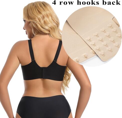 PRETTYWELL حمالة صدر تي شيرت حمالات صدر للنساء حمالة صدر يغرق لاسلكية داعمة مصبوبة حمالات صدر مريحة ترفع رقبة V عميقة in Kuwait