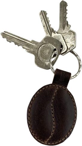 Hide & Drink, Roasted Coffee Bean Keychain Handmade from Full Grain Leather - Bourbon Brown in Saudi Arabia